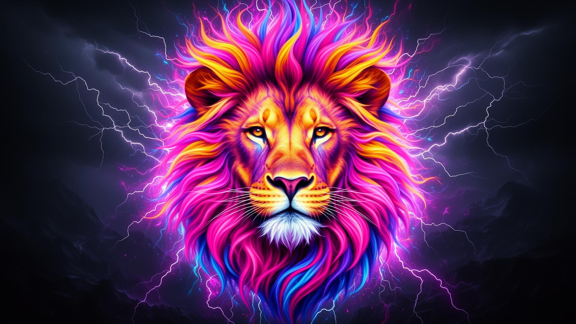 Colorful lion with lightning - Lions and Lightning coaching